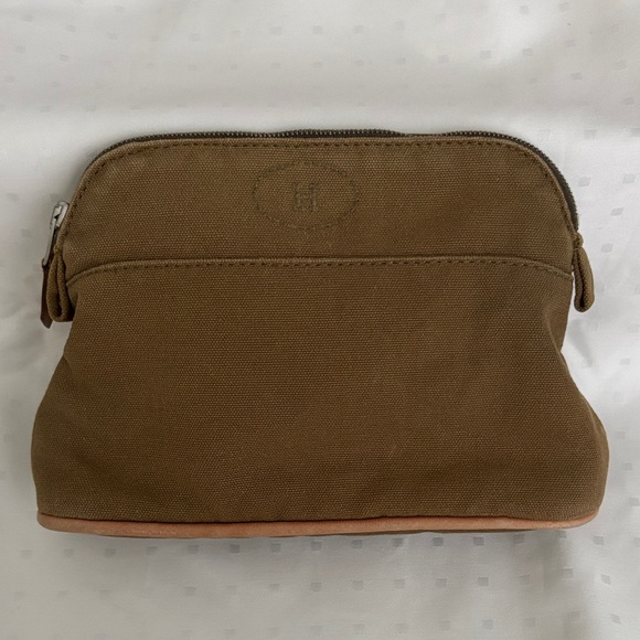Hermes Canvas Bolide Pouch (8” W x 5” H x 2.5” D) 🧡🤎 - Picture 1 of 12
